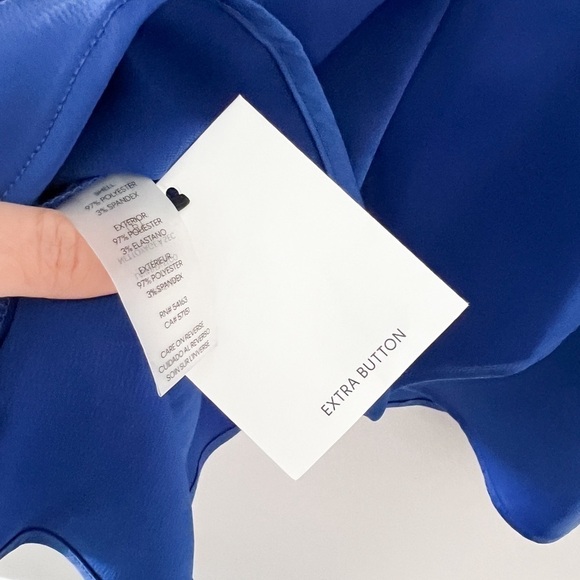 NWT CALVIN KLEIN Cobalt Blue Sleeveless Ruffled Sheath Mini Dress Sz 6 - Picture 4 of 6